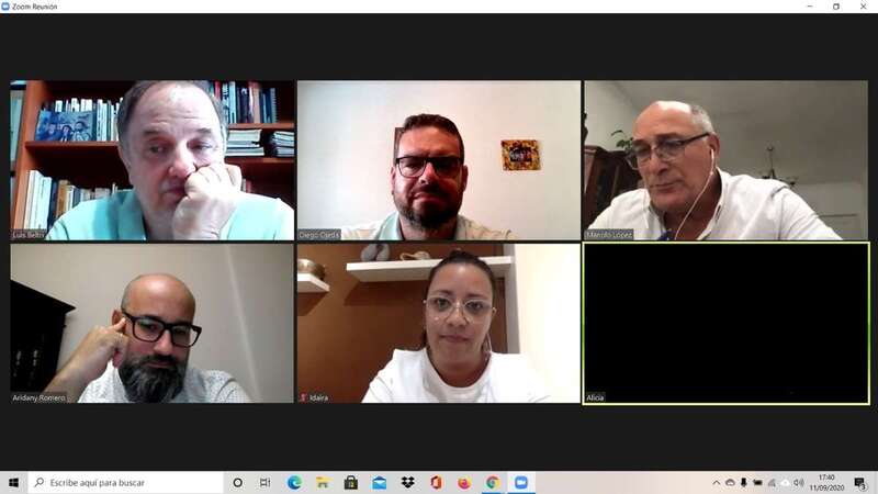 Momento de la reunión telemática en la que participó el concejal de Deportes, Diego Ojeda/TA.